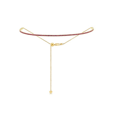 Collar de tenis con piedras preciosas Bolo ajustable