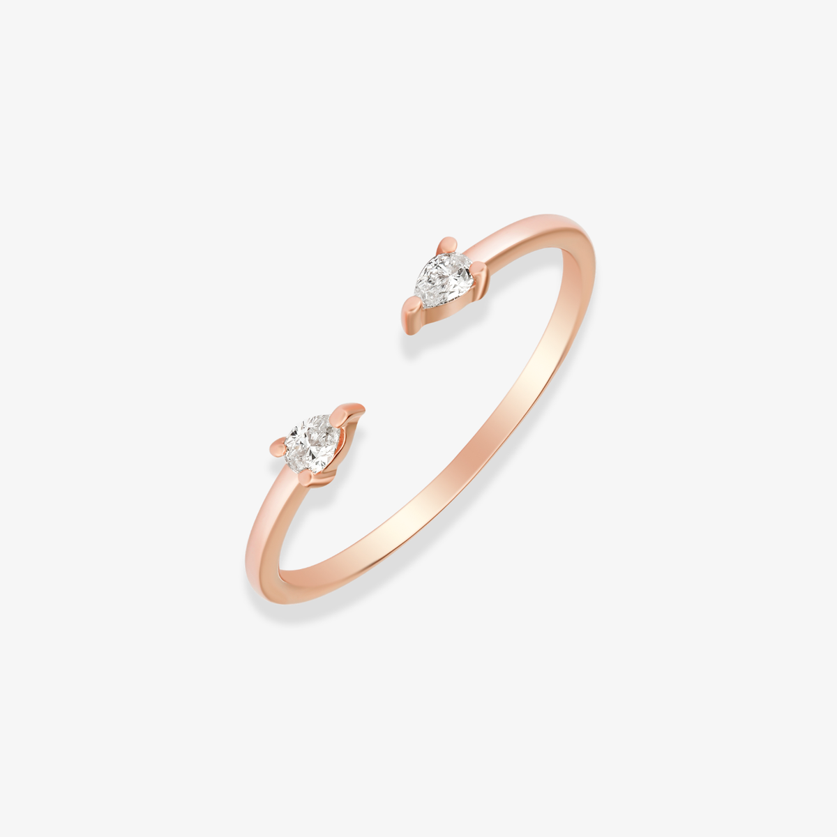 Double Pear Open Gold Ring