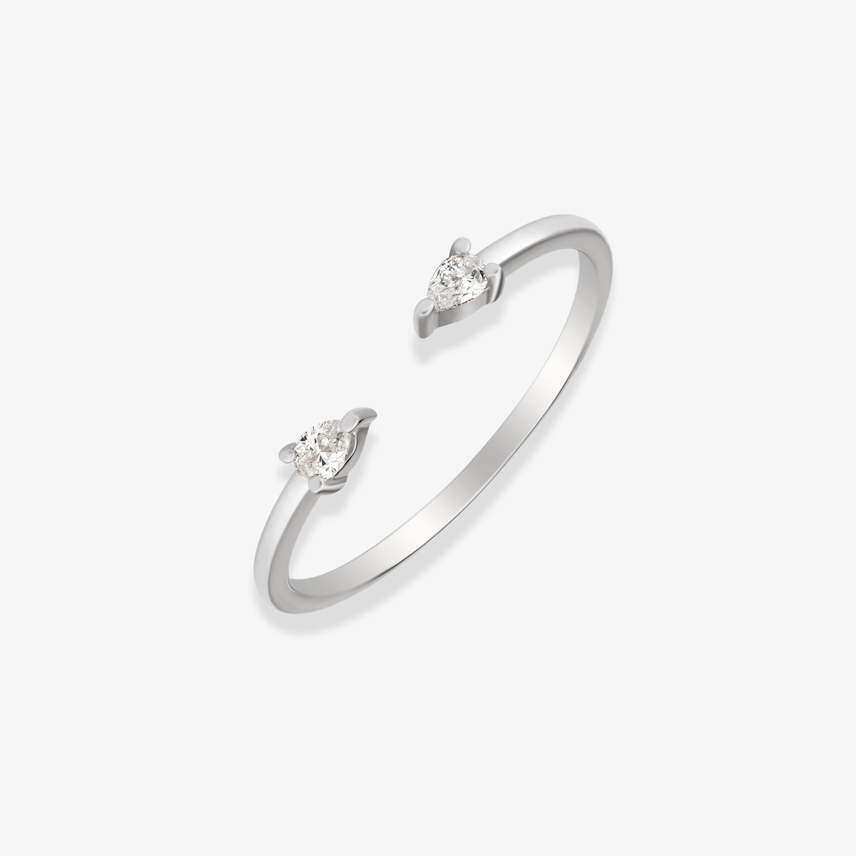Double Pear Open Gold Ring
