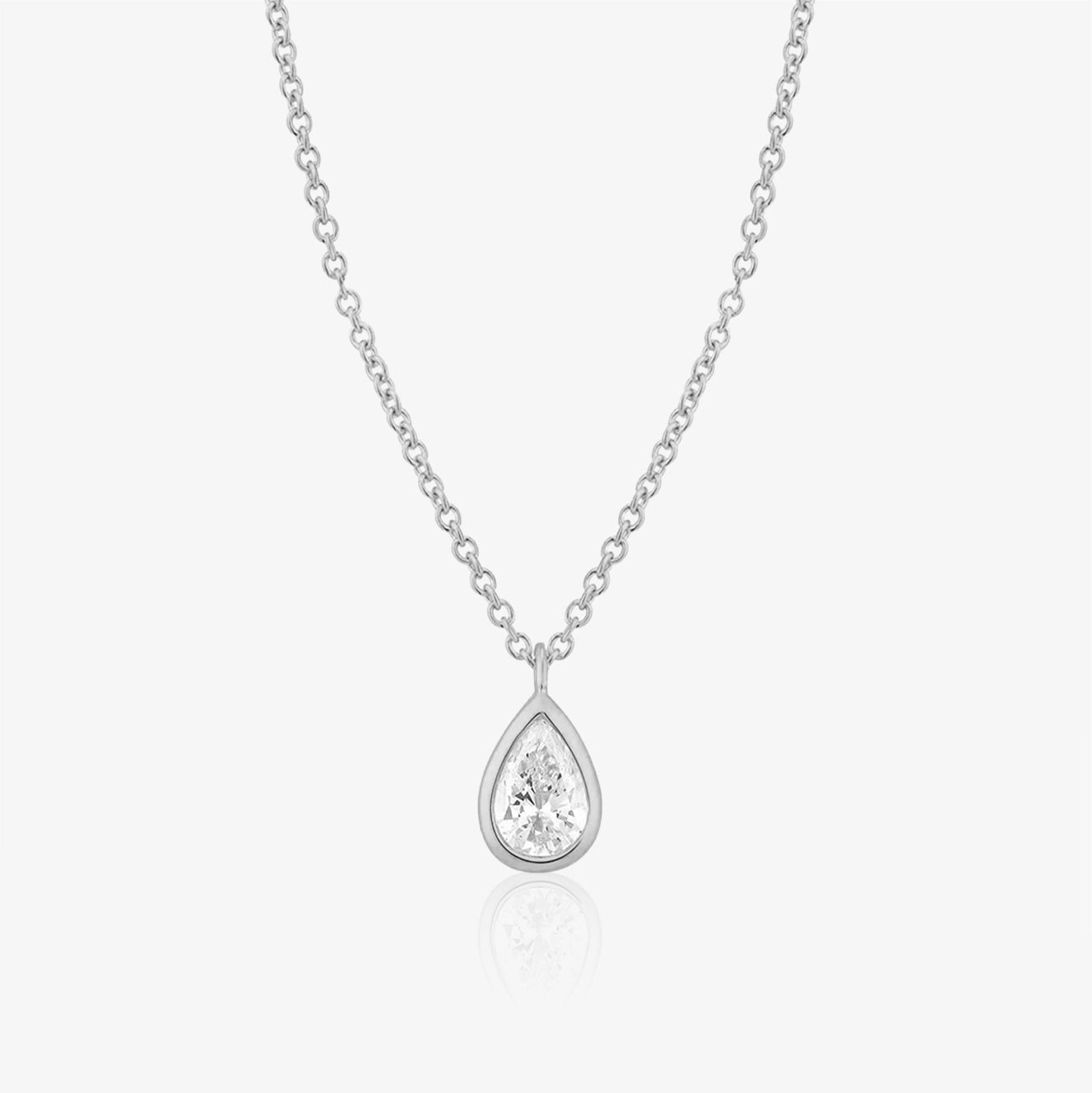 Lab Diamond Pearl Bezel Necklace