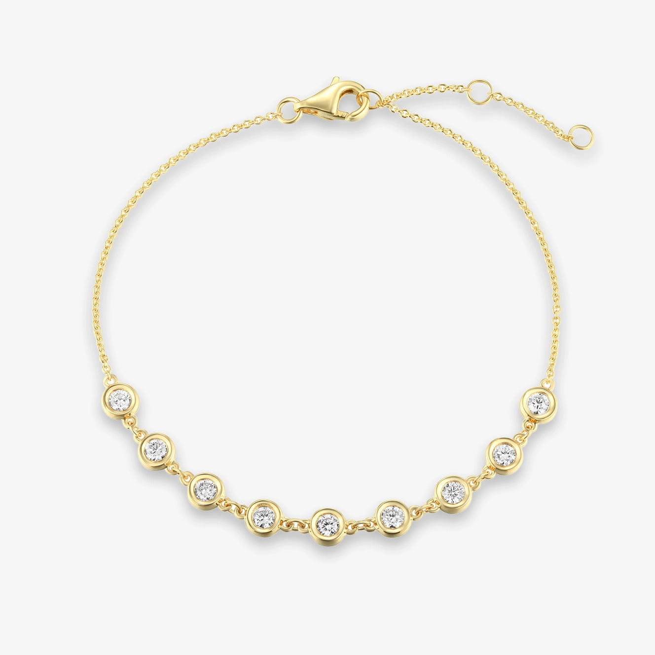 Pulsera con bisel de diamantes Lab Nine