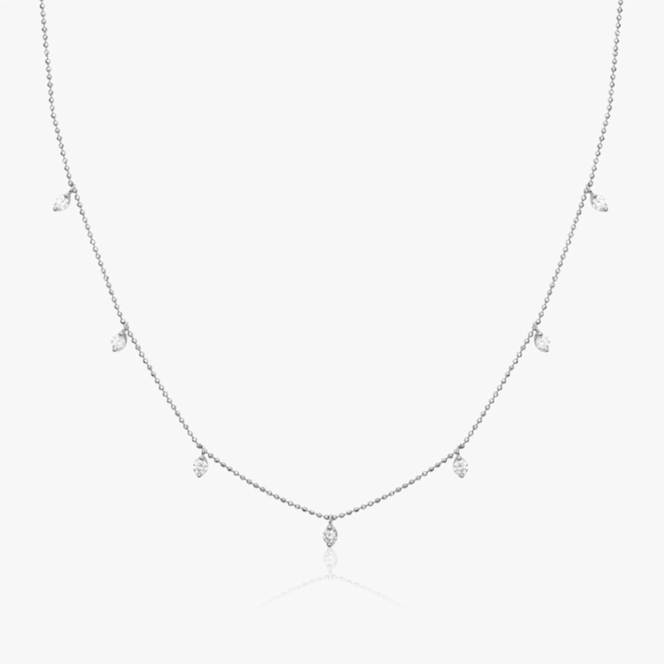 Collar colgante de cadena de bolas de laboratorio con diamantes