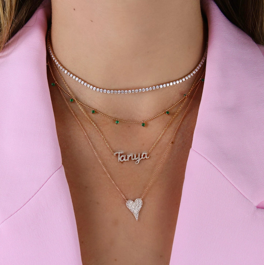 Dangling Gemstone Necklace