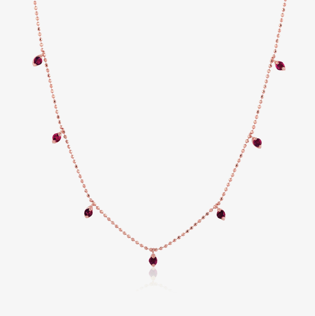 Collar colgante de diamantes y piedras preciosas con cadena de bolas de laboratorio