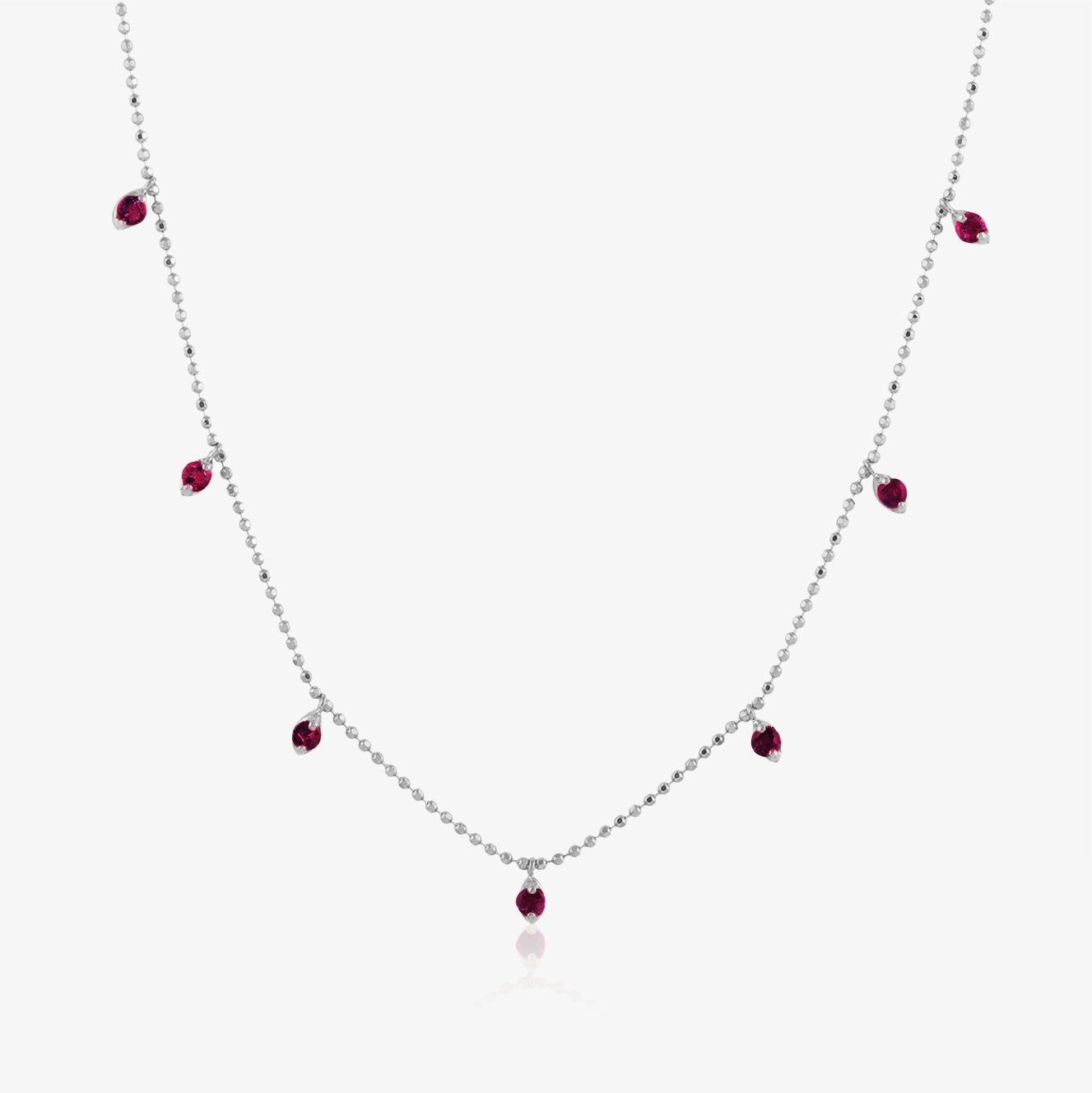 Collar colgante de diamantes y piedras preciosas con cadena de bolas de laboratorio