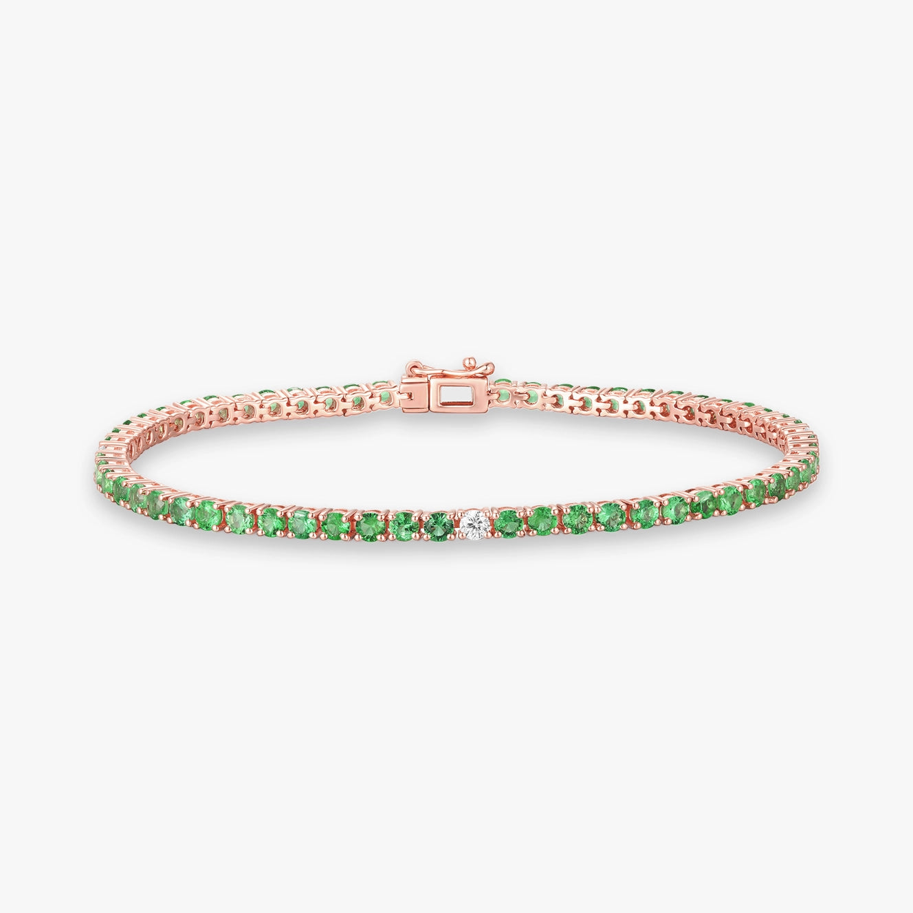Gemstone and Diamond Tennis Bracelet