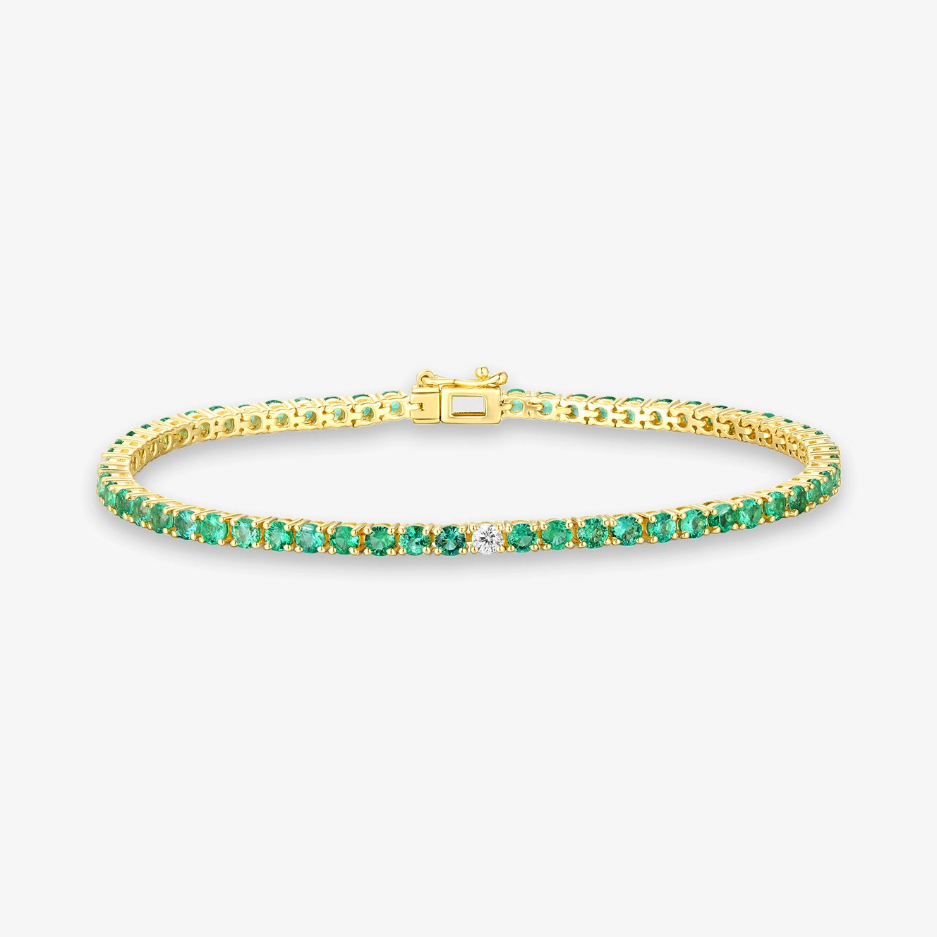 Gemstone and Diamond Tennis Bracelet