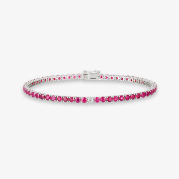 Gemstone and Diamond Tennis Bracelet