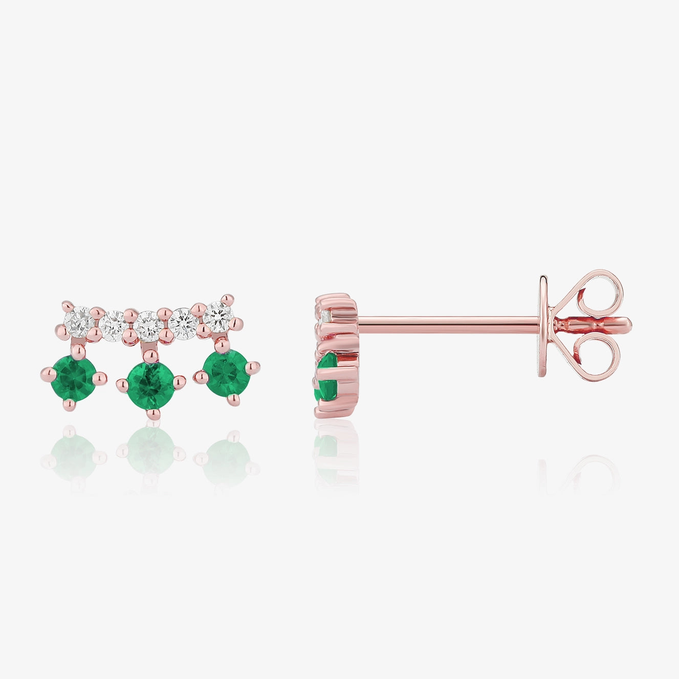 Diamond Bar and Three Gemstone Piercing