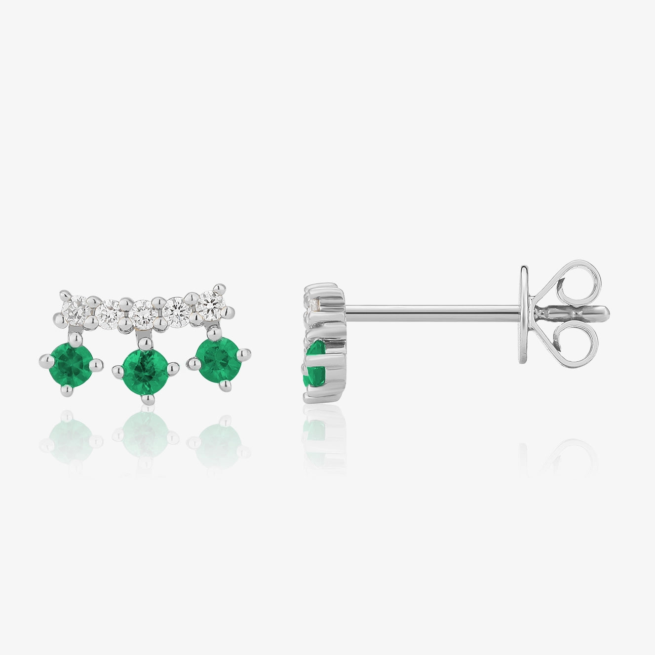 Diamond Bar and Three Gemstone Piercing