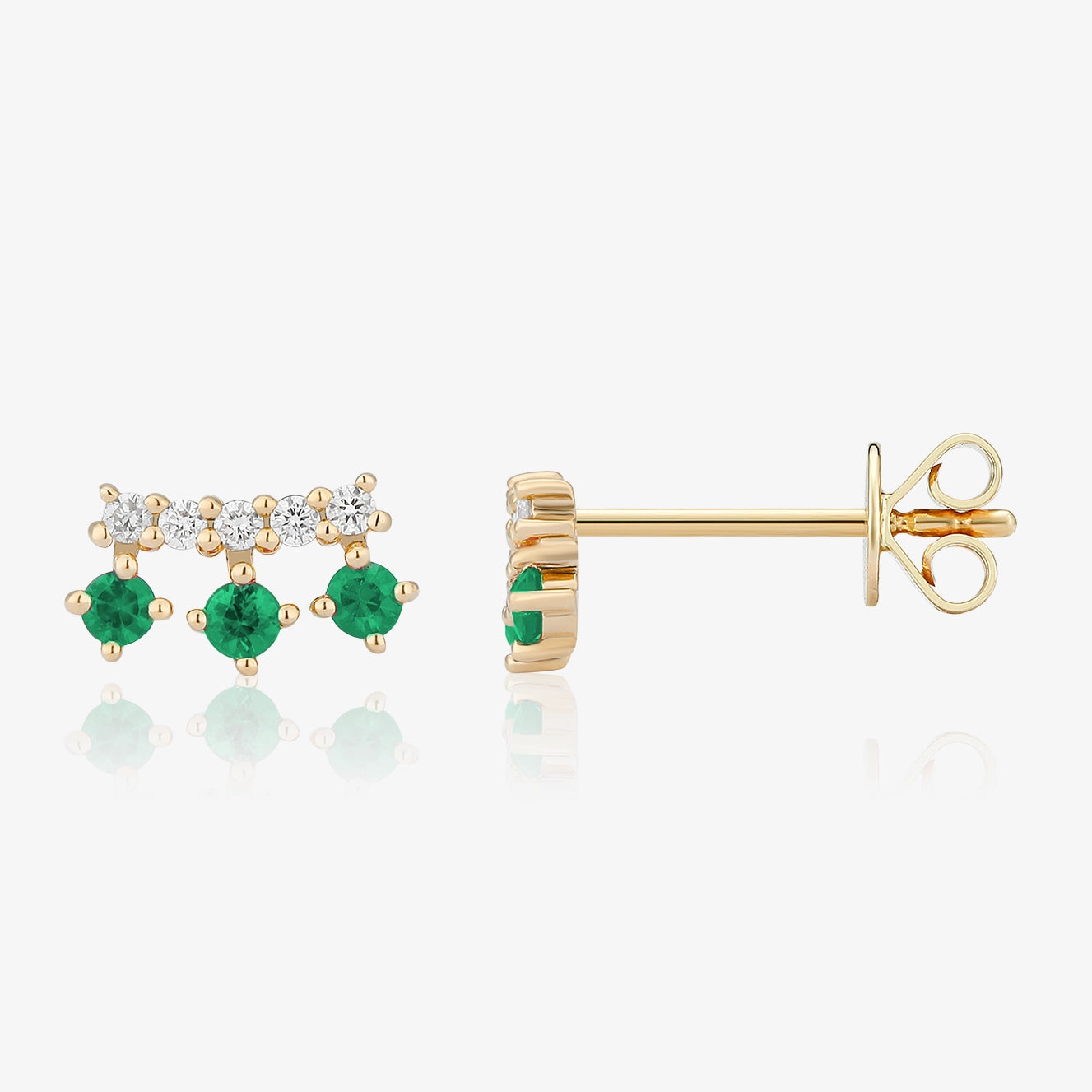 Diamond Bar and Three Gemstone Piercing