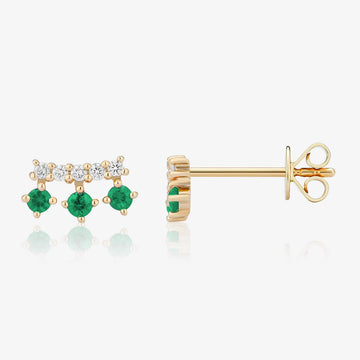 Diamond Bar and Three Gemstone Piercing