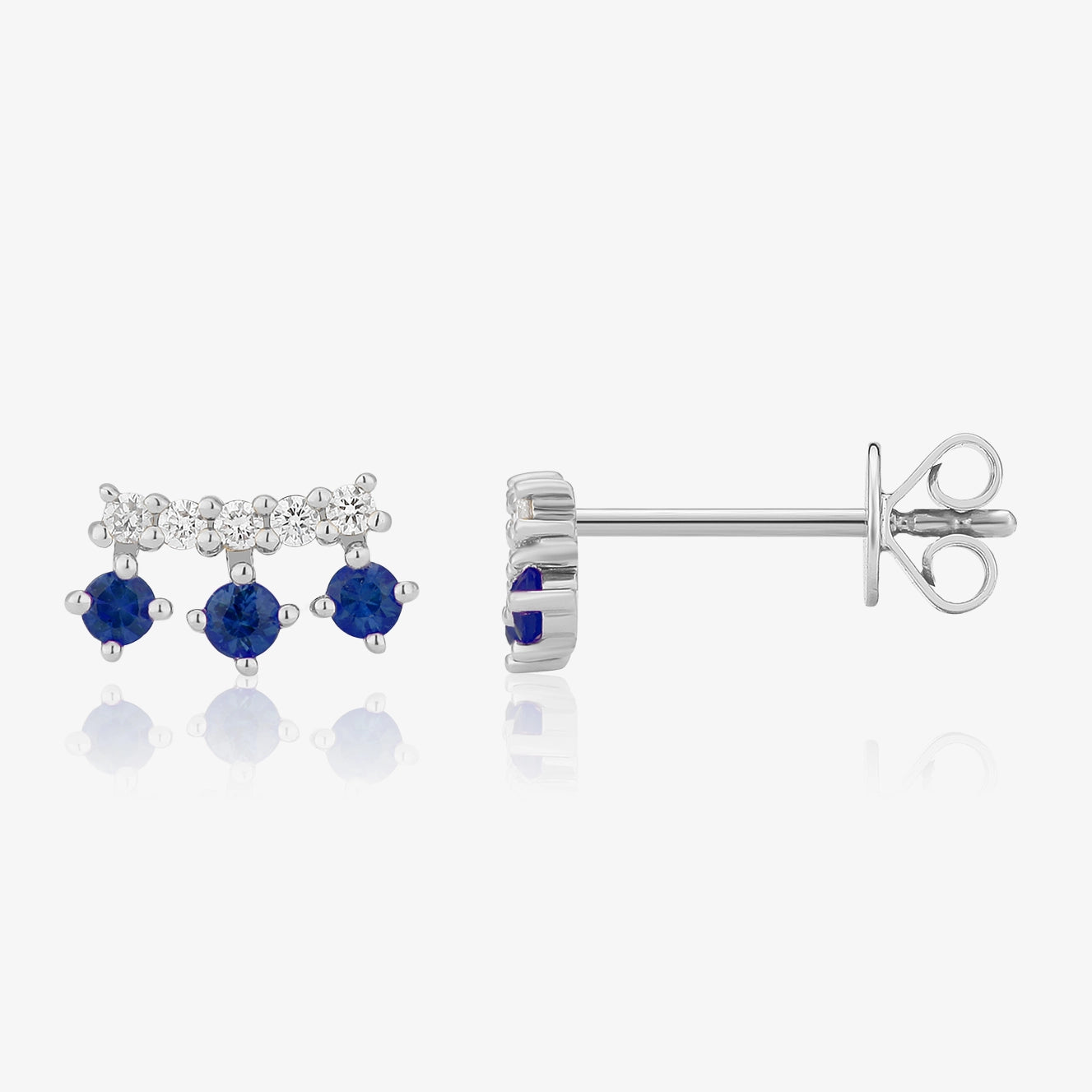 Diamond Bar and Three Gemstone Piercing