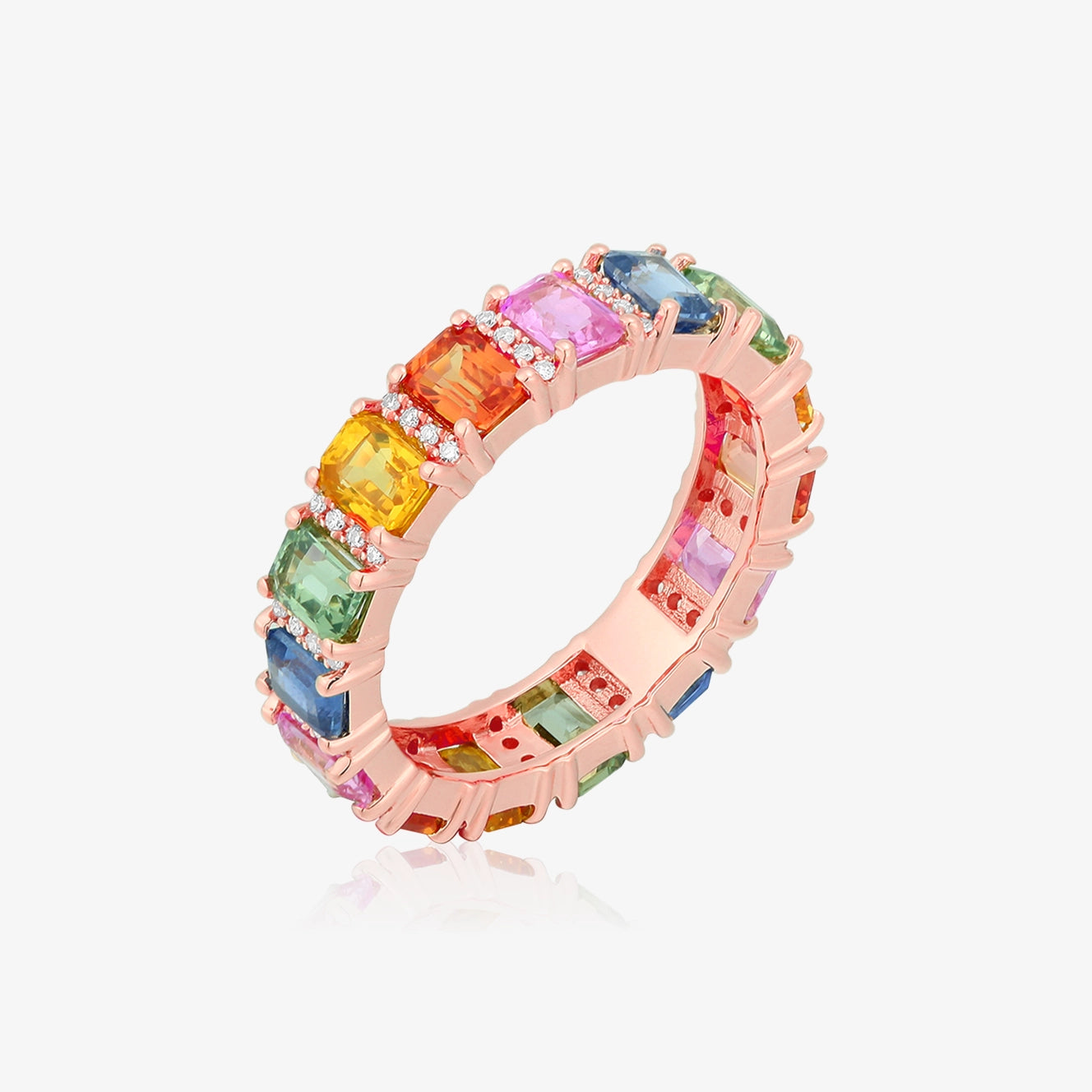 Gemstone and Diamond Eternity Ring