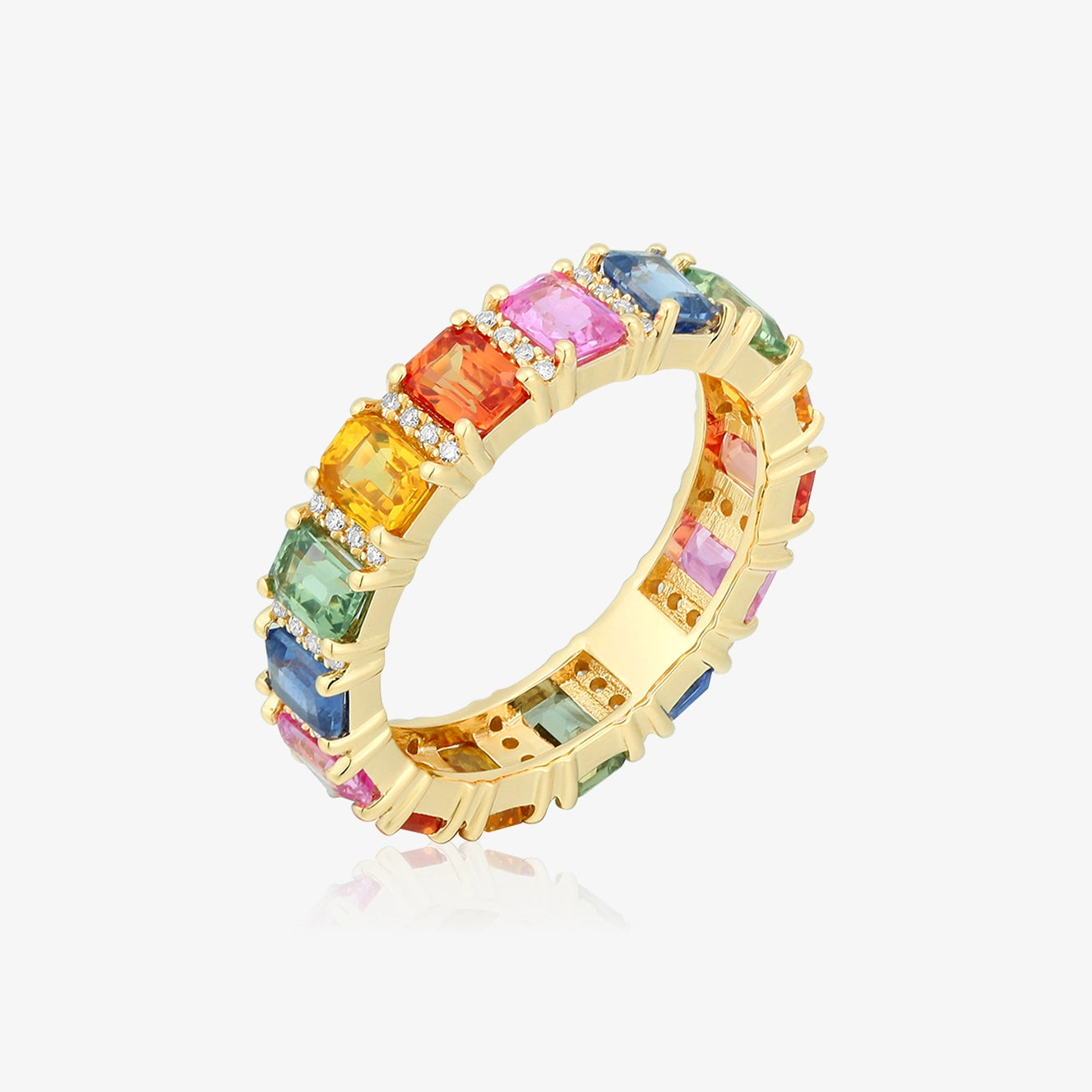 Gemstone and Diamond Eternity Ring