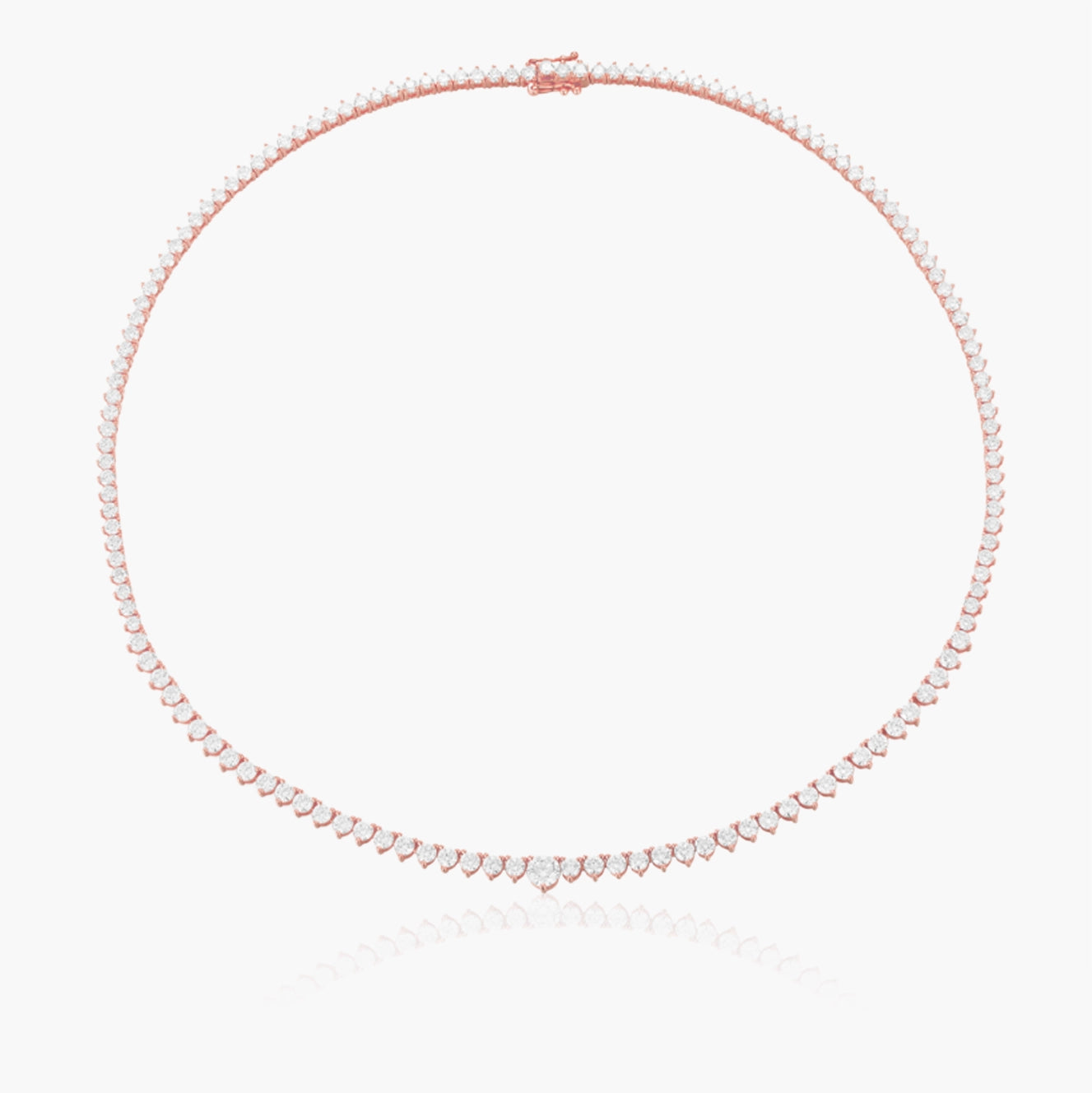 Collar de tenis de 3 puntas con diamantes de laboratorio