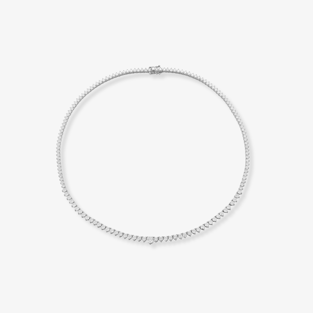 Collar de tenis de 3 puntas con diamantes de laboratorio