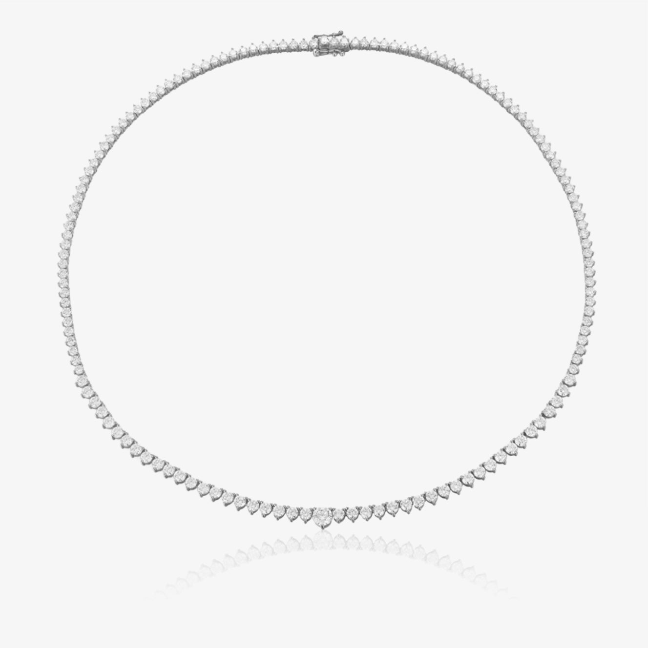 Collar de tenis de 3 puntas con diamantes de laboratorio