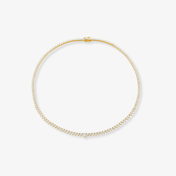 Collar de tenis de 3 puntas con diamantes de laboratorio