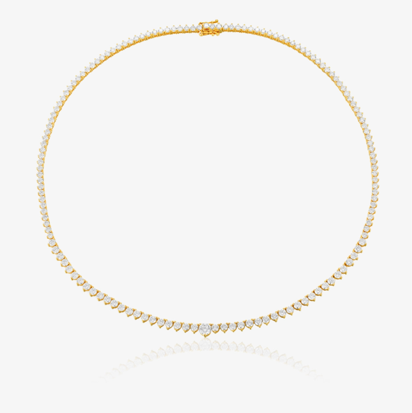 Collar de tenis de 3 puntas con diamantes de laboratorio