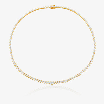 Collar de tenis de 3 puntas con diamantes de laboratorio