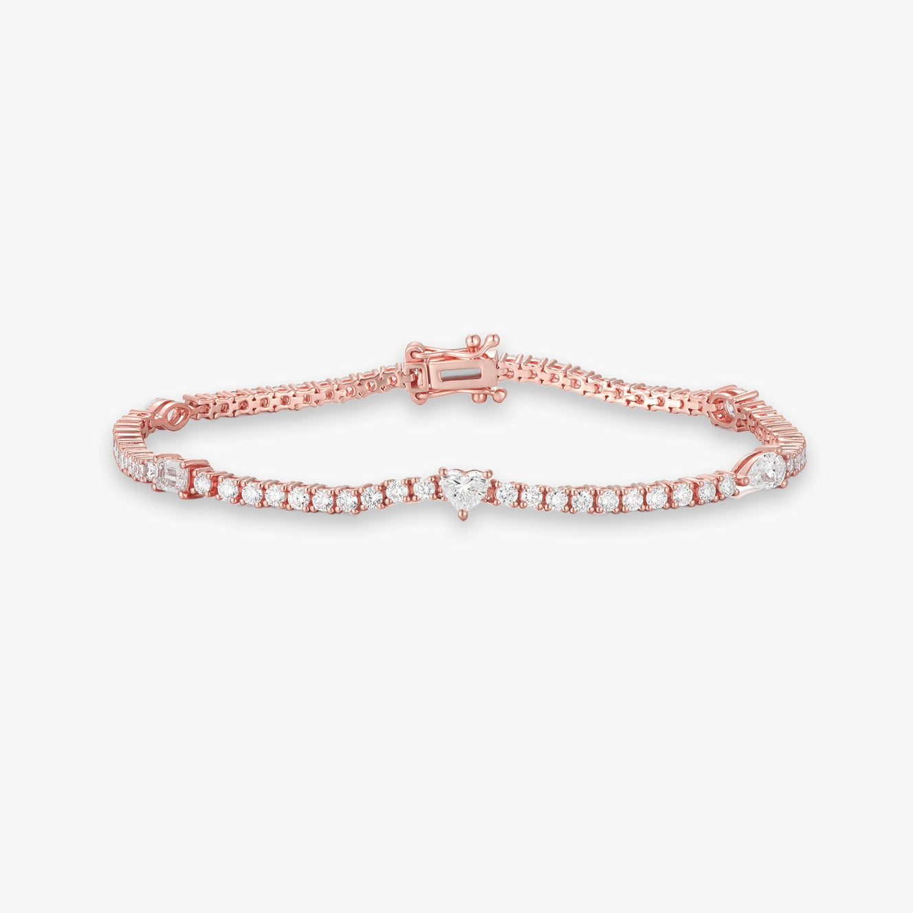Lab Tennis Bracelet with Multishape Center Diamond