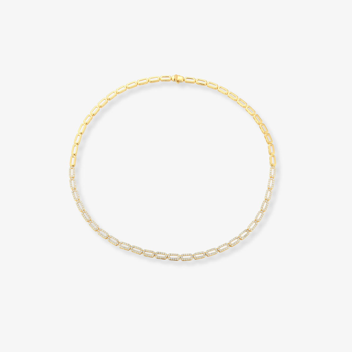 Oval Link Diamond Necklace
