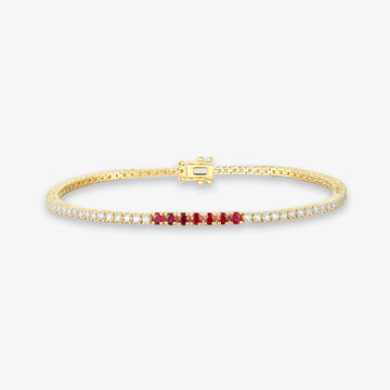 Lab Diamond and Bar Gemstone Tennis
