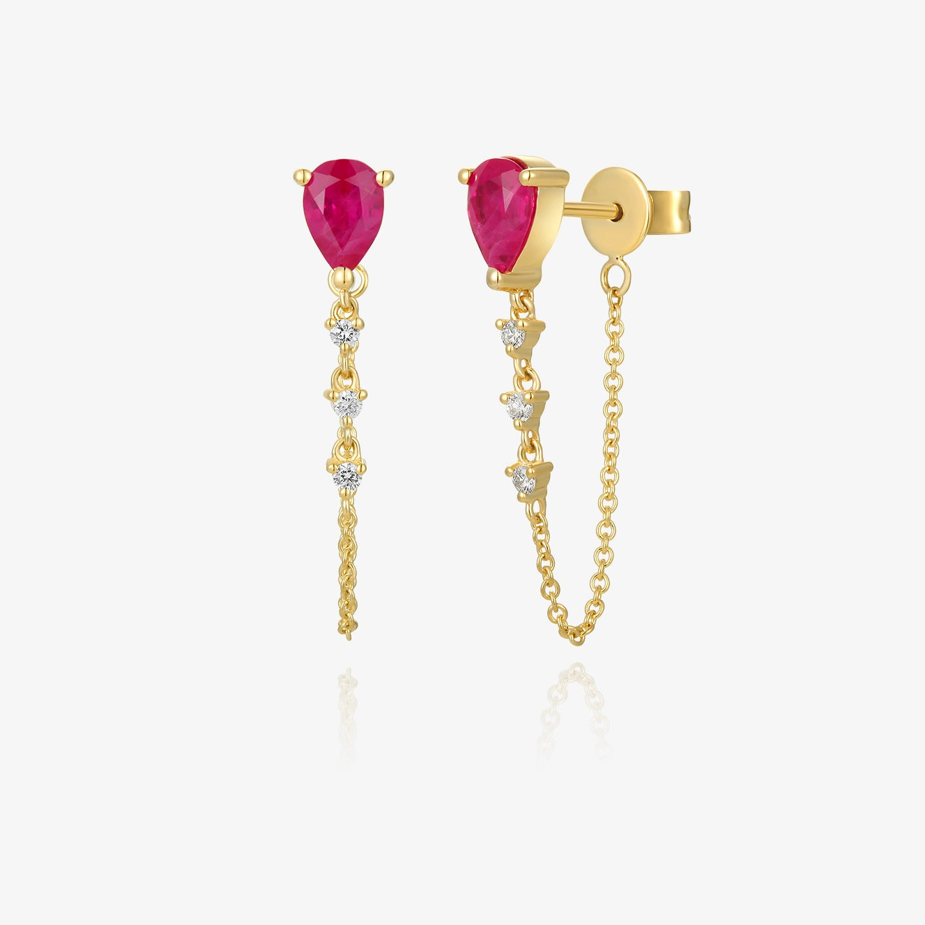 Gemstone Pear Conector Piercing