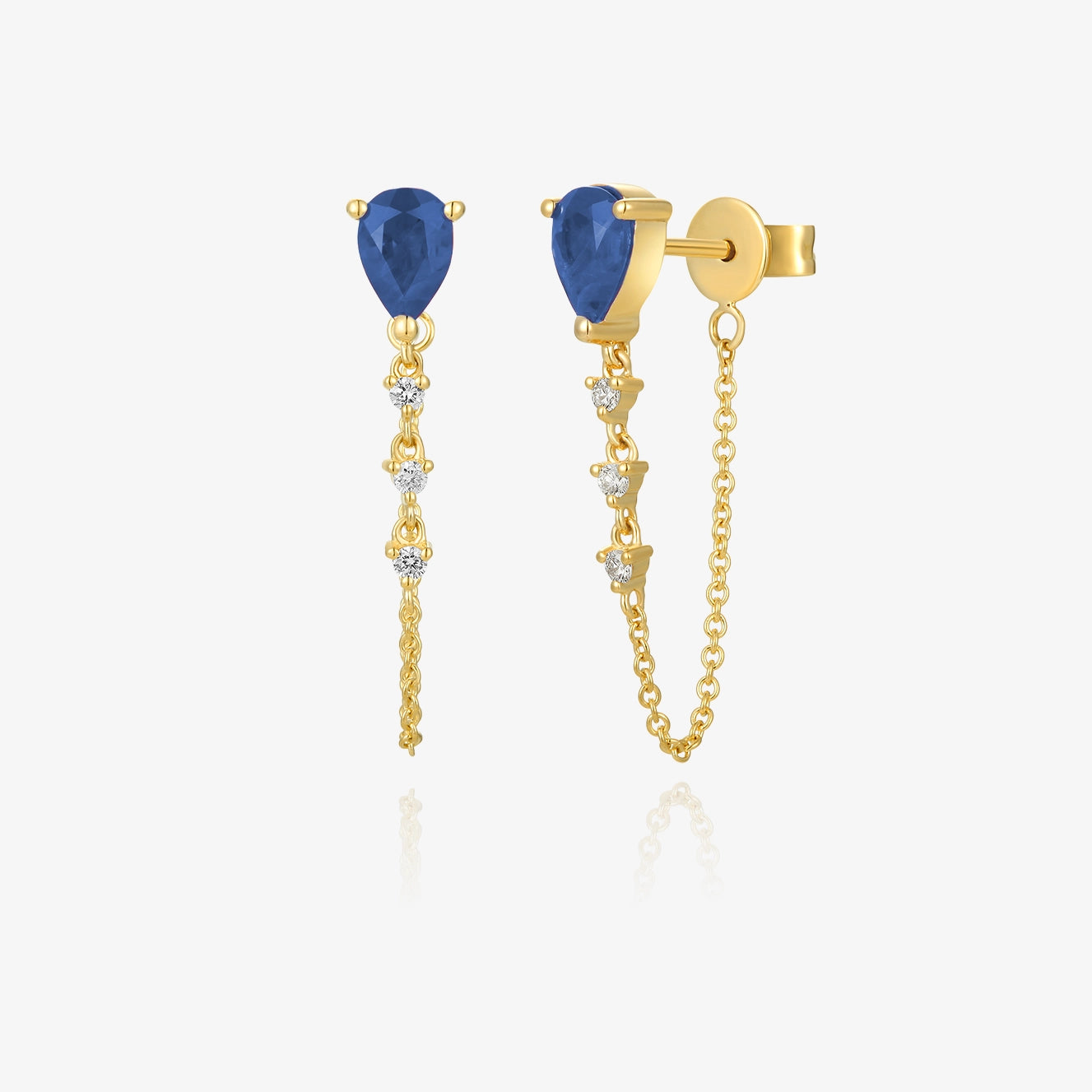 Gemstone Pear Conector Piercing