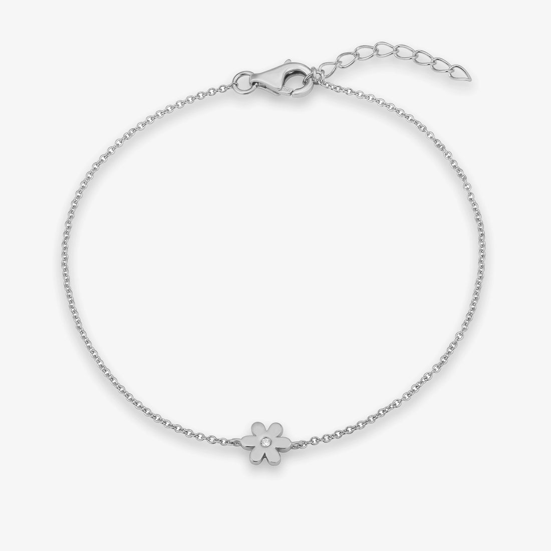 Pulsera de flor de un solo diamante