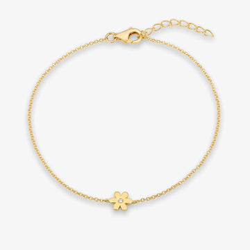 Pulsera de flor de un solo diamante
