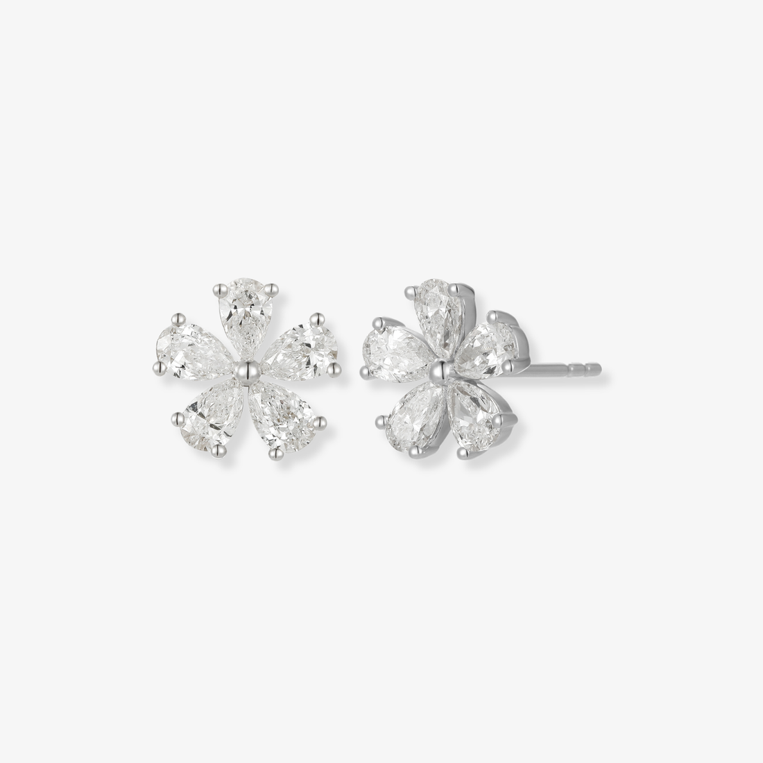 Diamond Flower Earrings