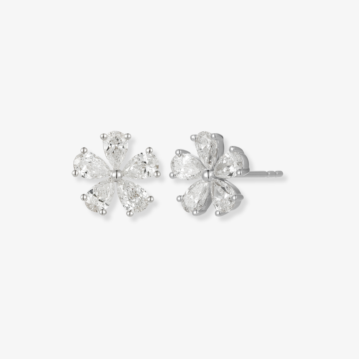 Diamond Flower Earrings