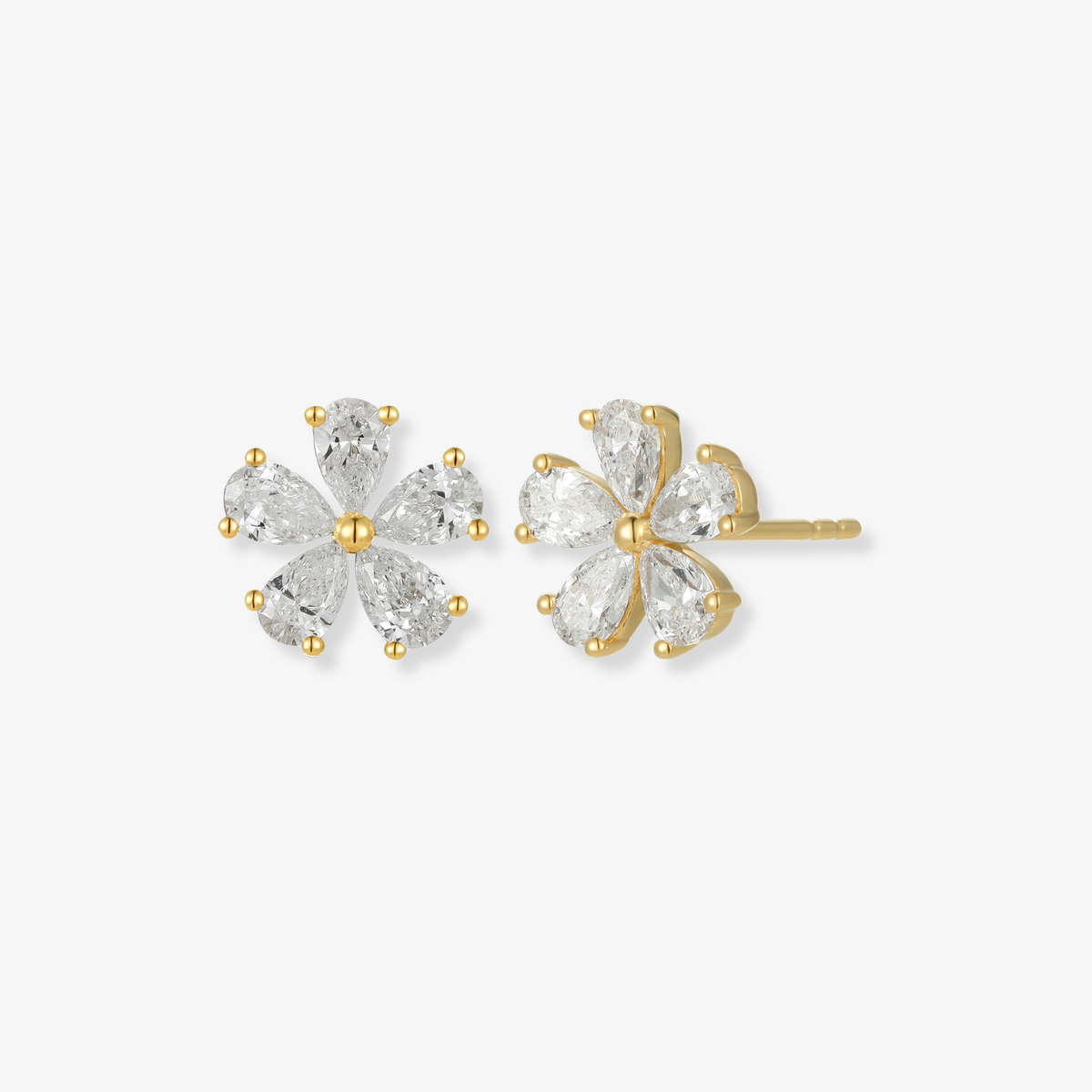 Diamond Flower Earrings