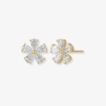 Diamond Flower Earrings