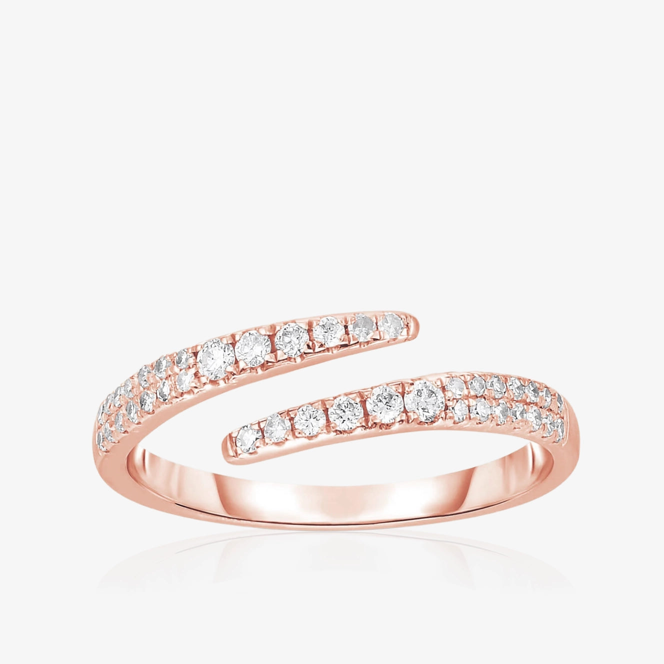 Anillo abierto con diamantes para el meñique