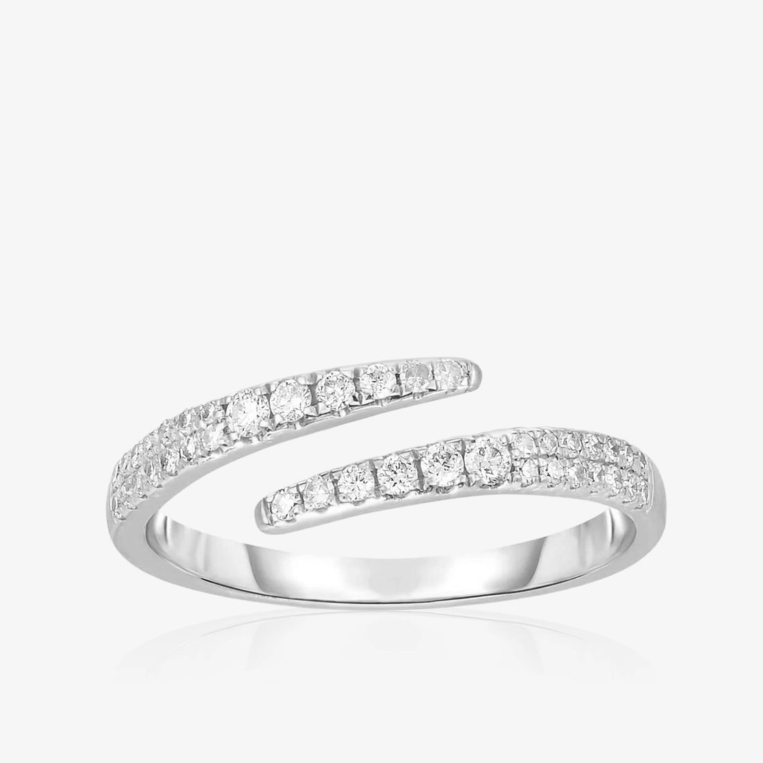 Anillo abierto con diamantes para el meñique