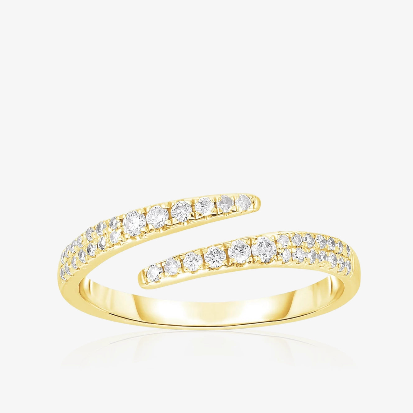 Anillo abierto con diamantes para el meñique