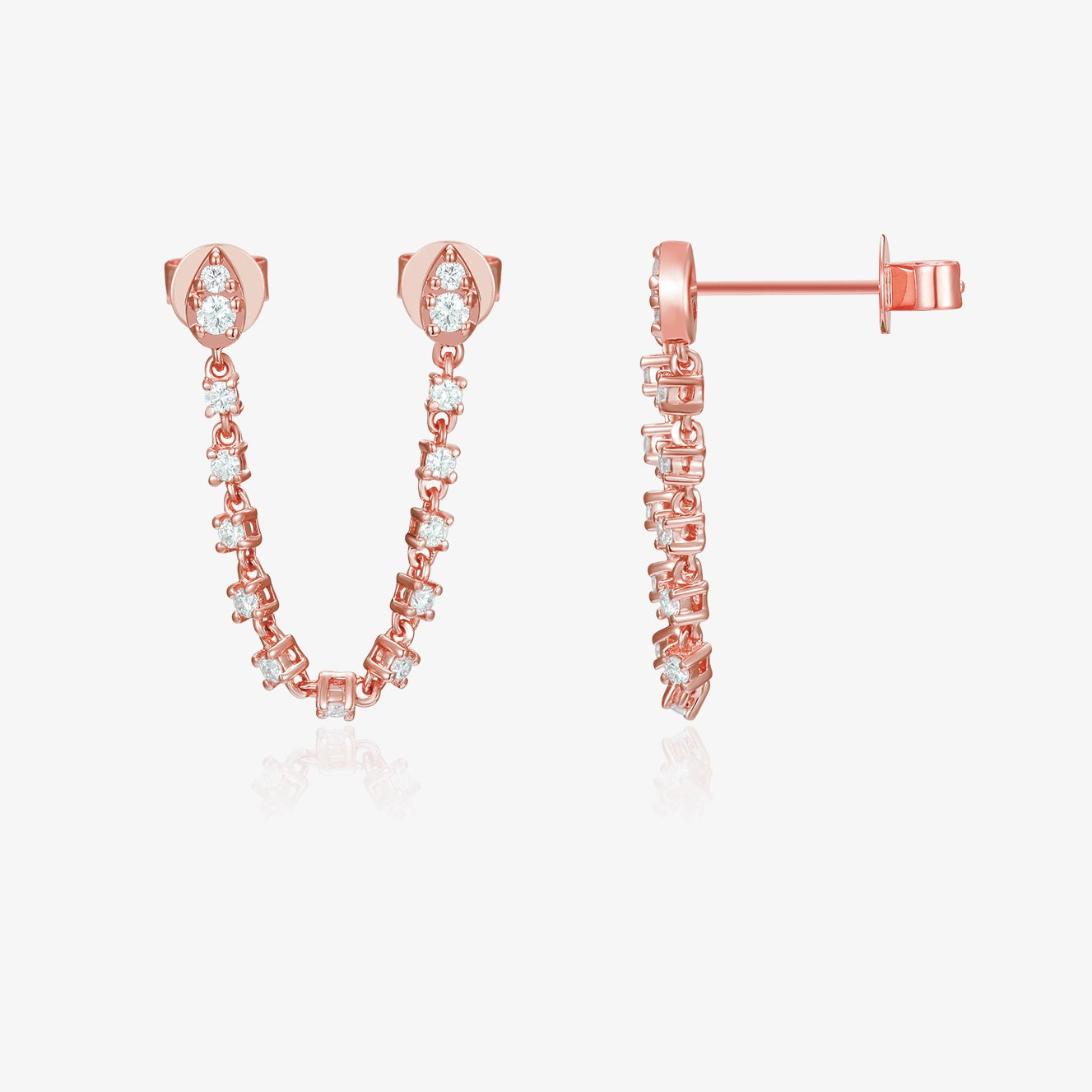 Pendiente de diamantes con conector de pera