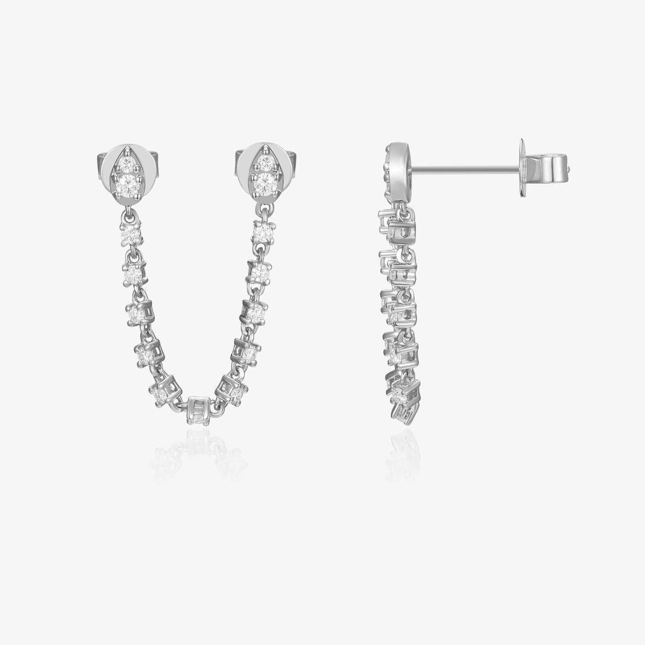 Pendiente de diamantes con conector de pera