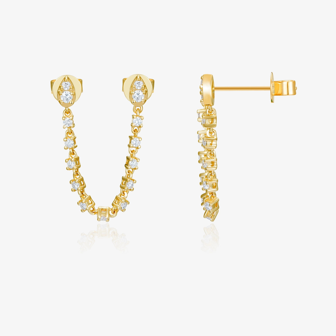 Pendiente de diamantes con conector de pera