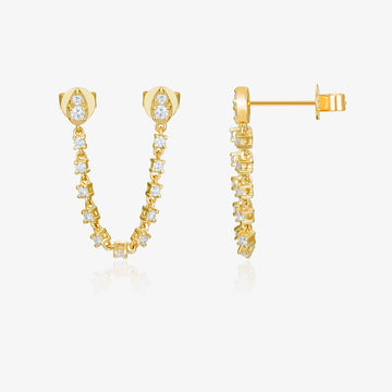 Pendiente de diamantes con conector de pera