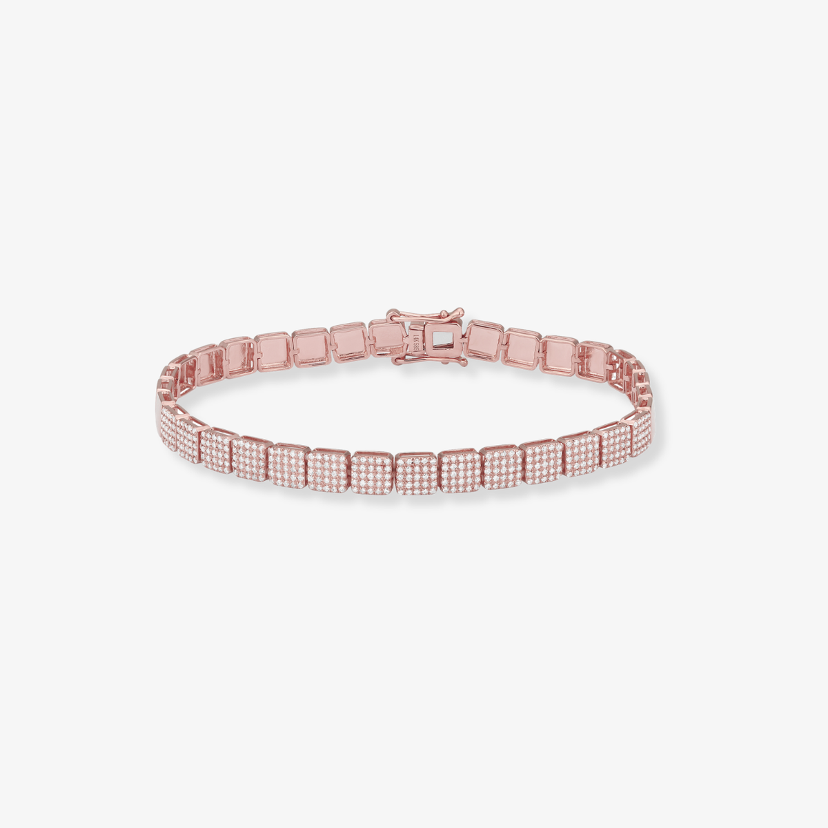 Pulsera geométrica de oro y pavé
