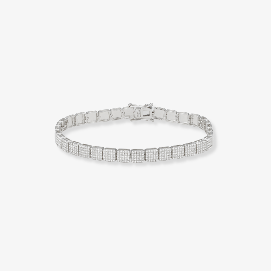 Geometric Gold and Pave Bracelet