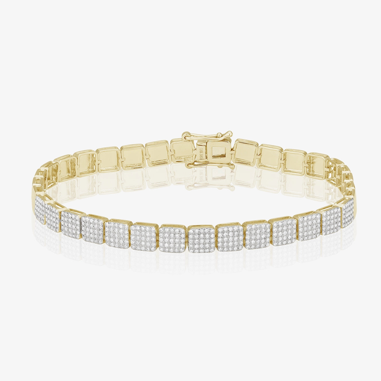 Geometric Gold And Pave Bracelet