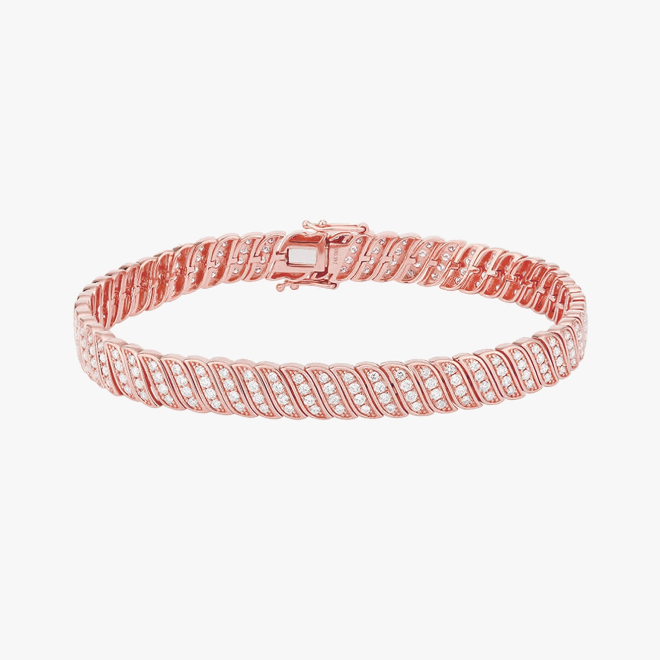 Lab Full Diamond and Gold Braided Bracelet