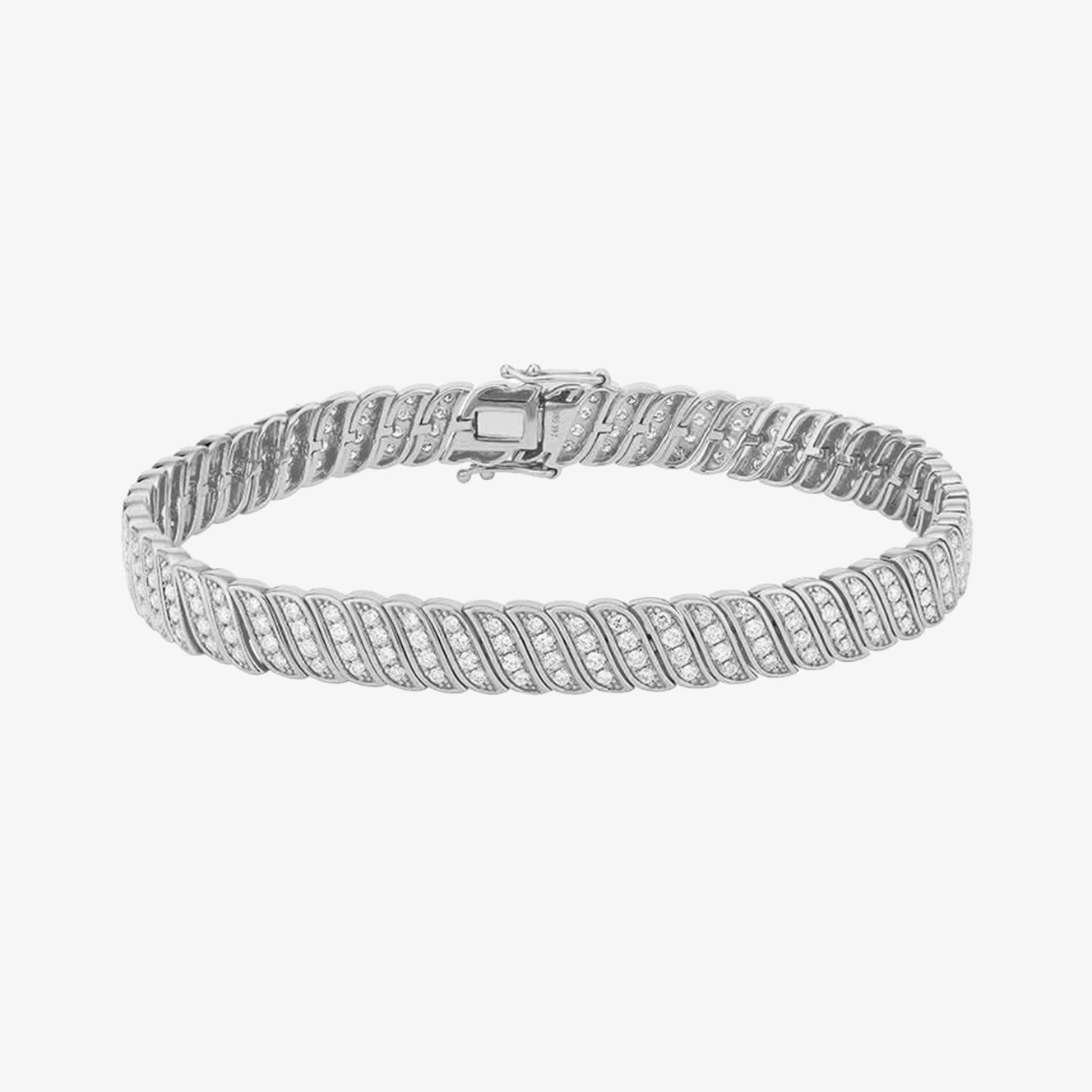 Lab Full Diamond and Gold Braided Bracelet