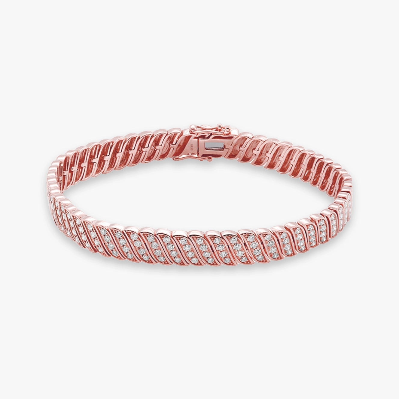 Pulsera trenzada de diamantes y oro
