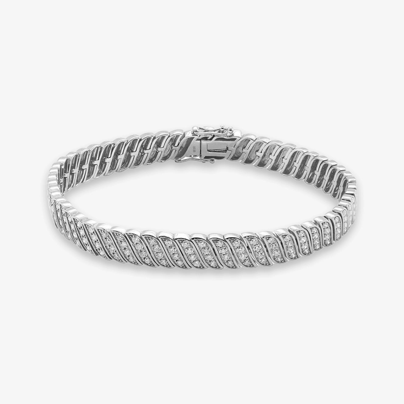 Pulsera trenzada de diamantes y oro